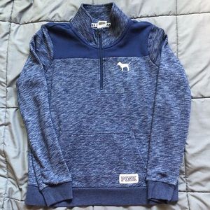 PINK VS 1/4 Zip-Up Pullover-Medium